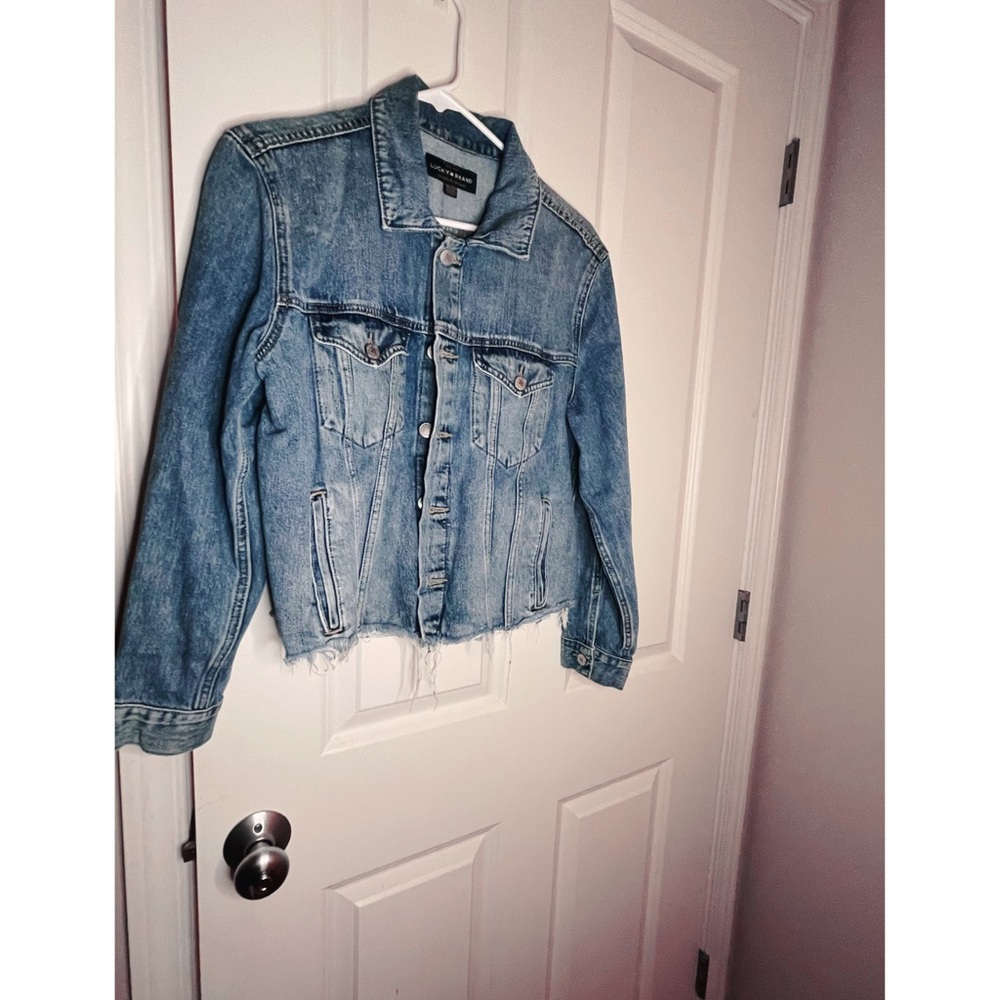 Lucky brand distressed denim jacket.